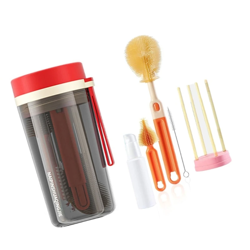 F62D Baby Bottle Scrubbing Set Essential Baby Bottle Cleansing Brushes for Travel image 5