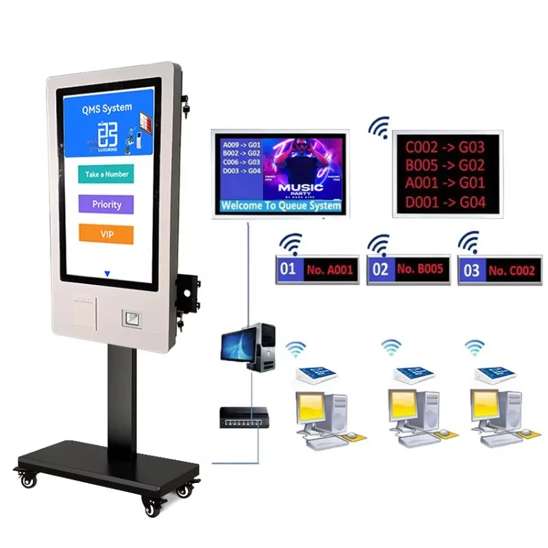 17 Inch Infrared Touch Screen Digital Bank/ Hospital/clinic Electronic Calling Ticket Dispenser Machine Queue Management System