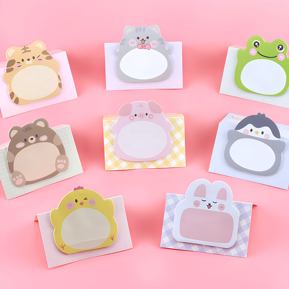 Cartoon Funny Cute Sticky Notes Animal Cat Frog Pig Bear Rabbit Memo Pad Post Notepad Girls Kids Stationery Index Tab Check List