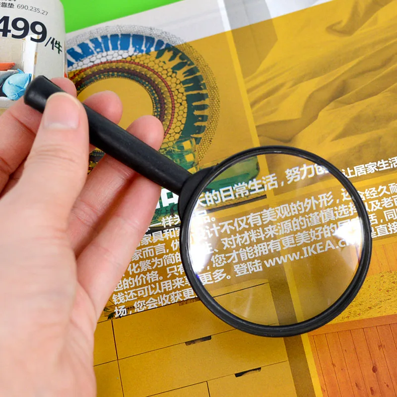 1Pcs Magnifier 60mm Hand Held 5X Magnifying Loupe Reading Glass Lens