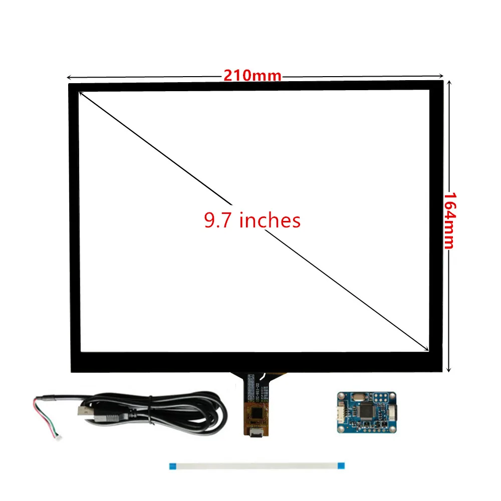 Painel de Tela de Toque Capacitivo com USB Driver Board para Raspberry Pi, Equipamentos Industriais, PC, Carro, Industrial, Framboesa, 3.5, 4.3, 5,6, 7.2, 7, 8, 9, 10.1"