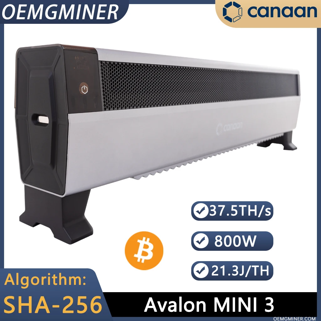 New Canaan Avalon Mini 3 37.5Th/s 800W BTC Miner Household Baseboard Heater Avalon Mini 3 Bitcoin Miner Shipping on Feb