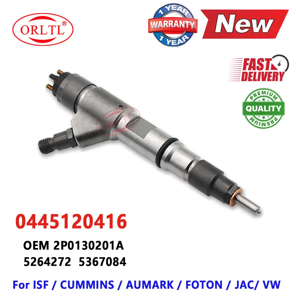 0445 120 416 Common Rail 0445120416 DIESEL Fuel Injector Nozzle 0 445 120 416 for CUMMINS AUMARK /VW 5264272 5367084 2P0130201A