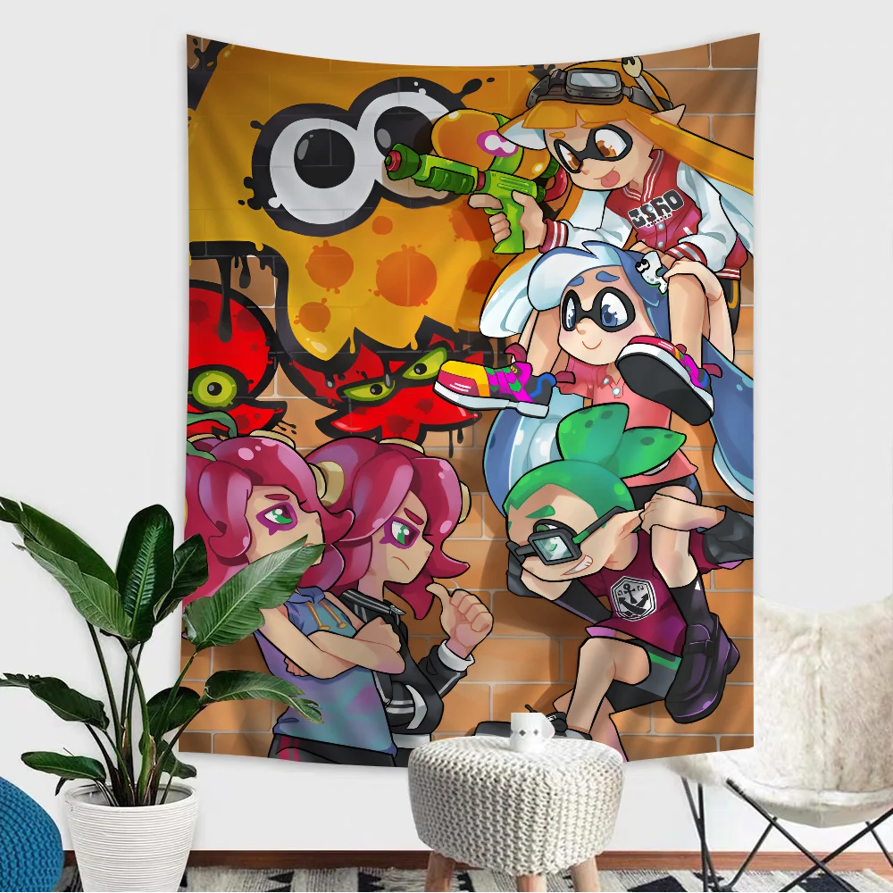 Game S-Splatoones Cartoon Tapestry Art Science Fiction Room Home Decor Art Home Decor