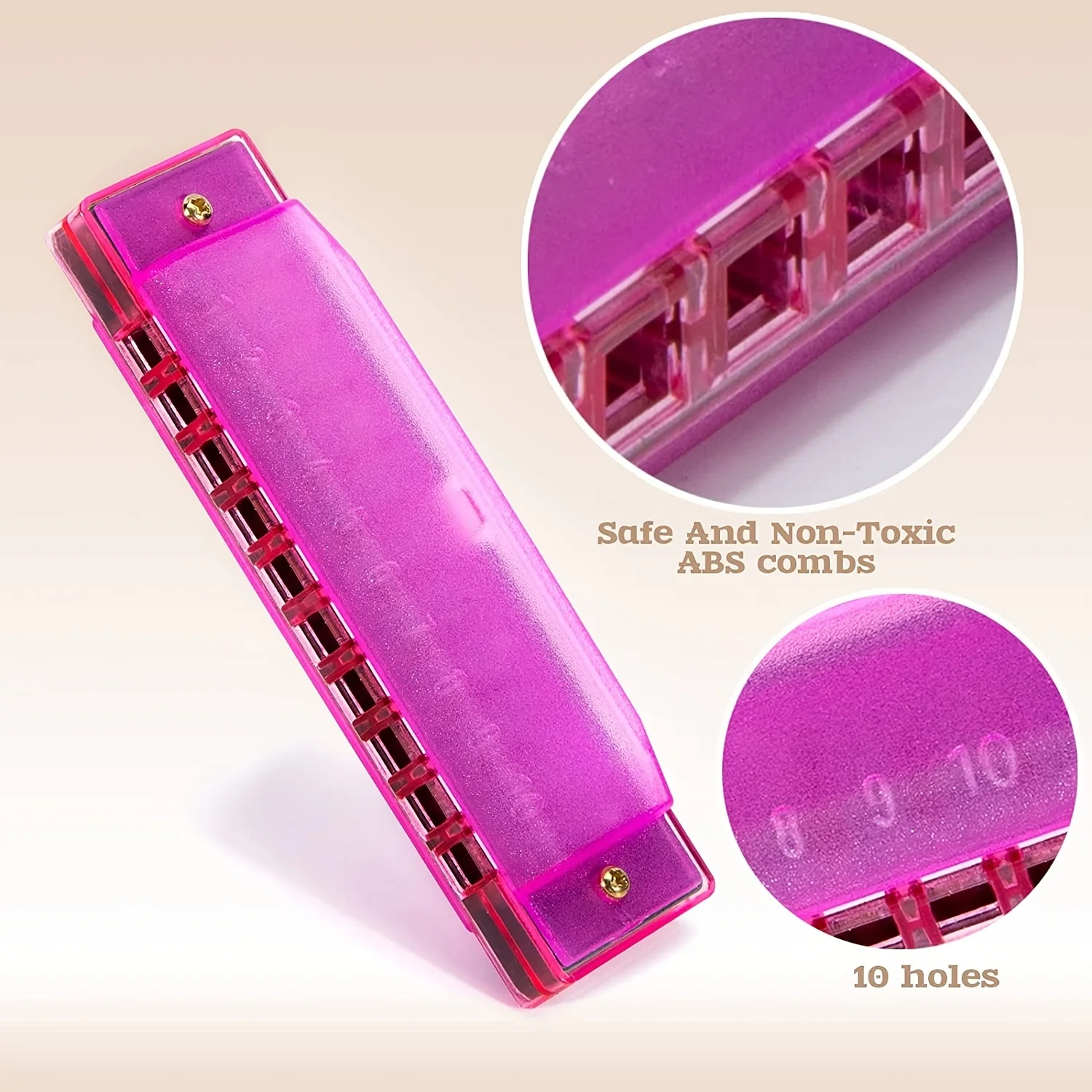 Kids Harmonica 10 Holes Keys of C Diatonic Translucent Harmonica With Case For Toddlers Plastic Party Birthday Gifts