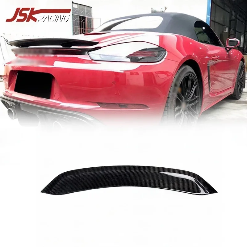 

Спойлер на крышку багажника из сухого карбона для Porsche Boxster 718 2016-2019 годов, обновление в стиле GT4