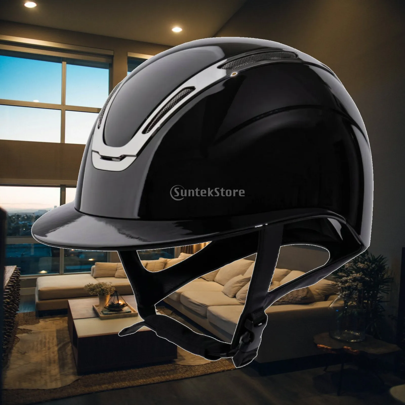 Equestrian Helmet with Visor Impact-Resistant Riding Helmet with Visor Gender-Neutral Ventilated for Equestrians