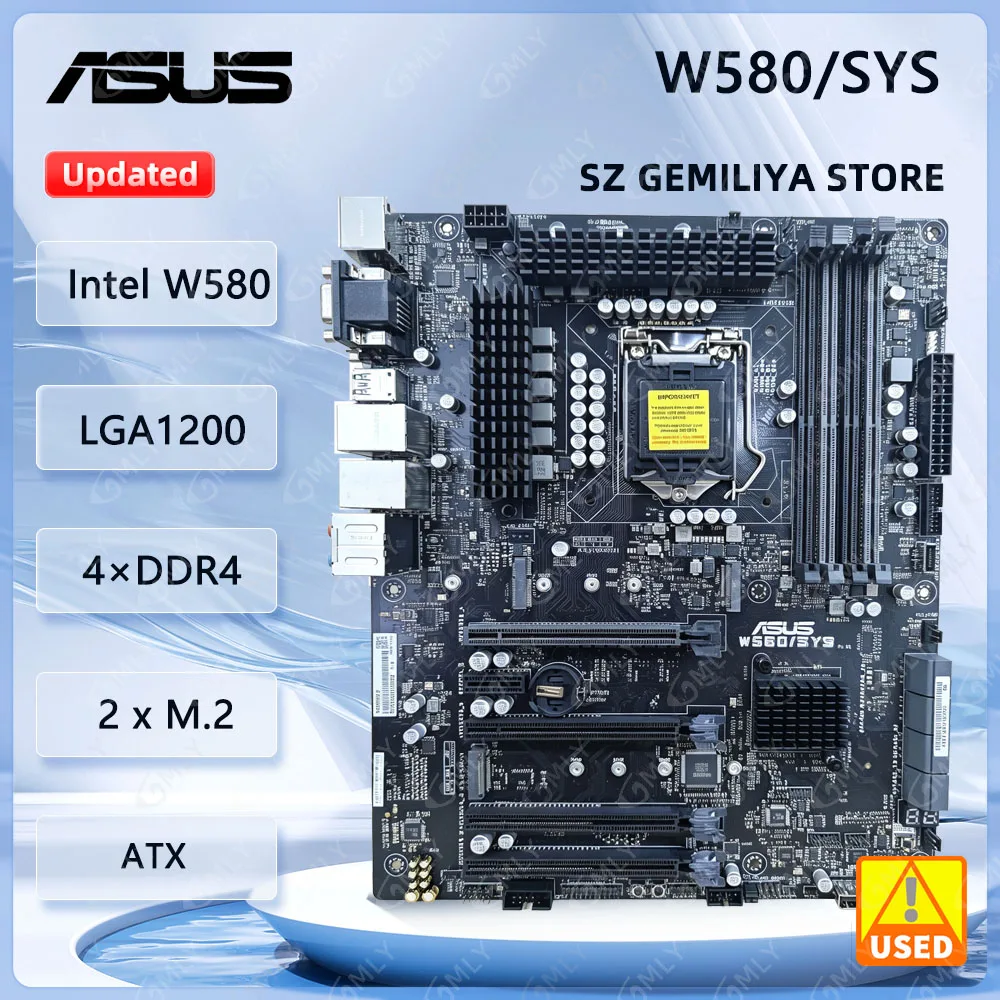 ASUS W580/SYS Motherboard LGA1200 Intel W580 4×DDR4 M.2 128GB Support Support Core I3-10100F I5-10400F I3-10100F CPU