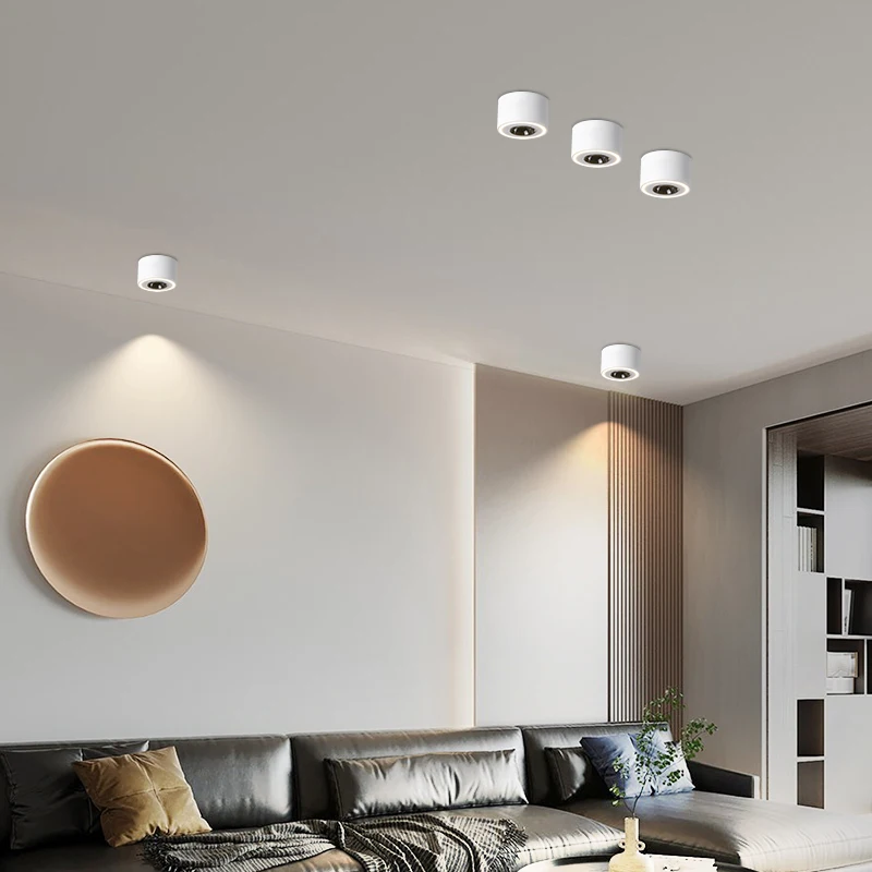 Sala de estar sem luz principal superfície montada downlight quadrado led luzes de teto quarto caixa lâmpada anti-reflexo teto negrito lâmpada