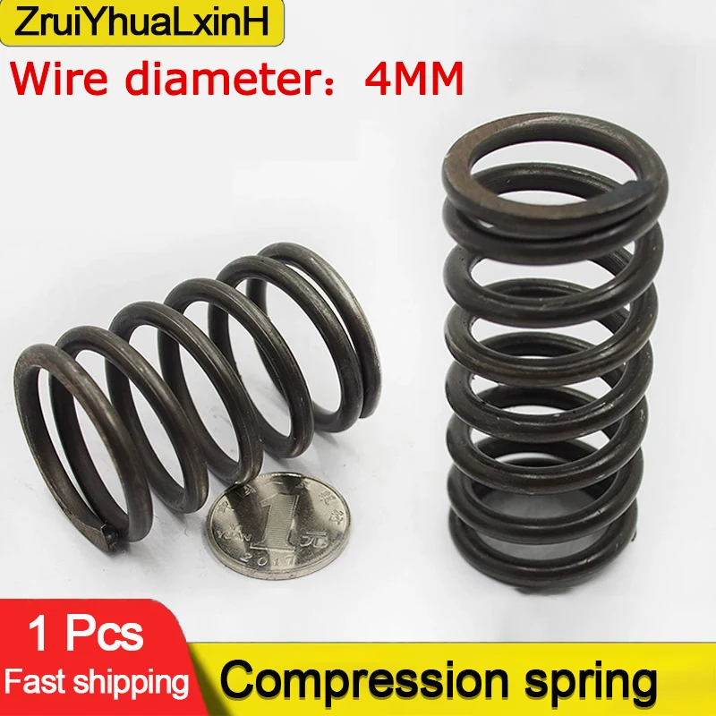 

65MN Strong Spring Steel Pressure Compression Spring Shock Absorption Return Spring, Diameter 4.0 mm, Od：20-45 mm, L:20-100mm