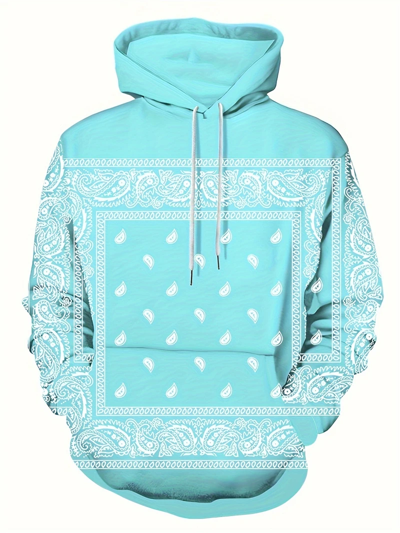 

Fashion Bandana Graphic Hoodie For Men Retro Trendy Streetwear Hip Hop 3D Printed Sweatshirts Loose Breathable Hoodies Pullovers