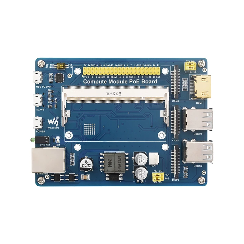 Compute Module IO Board com recurso PoE, Composite Breakout Board para desenvolvimento com Raspberry Pi CM4S CM3 CM4