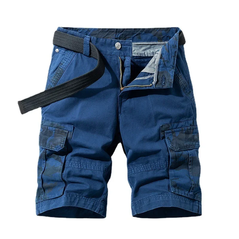 Summer New Tooling Shorts for Men American Style Trendy Loose Cargo Shorts Casual All-match Straight Cotton Short Pants