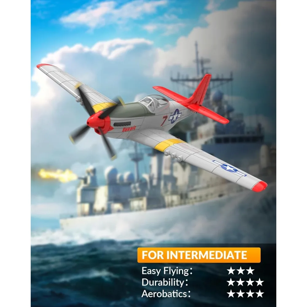 Avión RC con control remoto de 4 canales con giroscopio de 6 ejes, 3 modos, acrobacias aéreas y radiocontrol de 2,4 GHz para un fácil vuelo