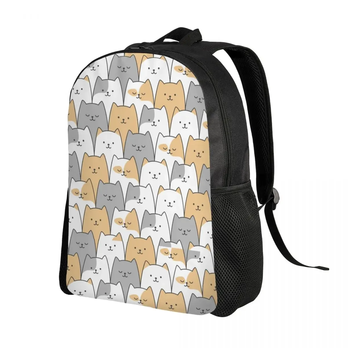 Custom Funny Cute Cats Pattern Backpack for Men Women School College Student Bookbag Fits 15 Inch Laptop Bags