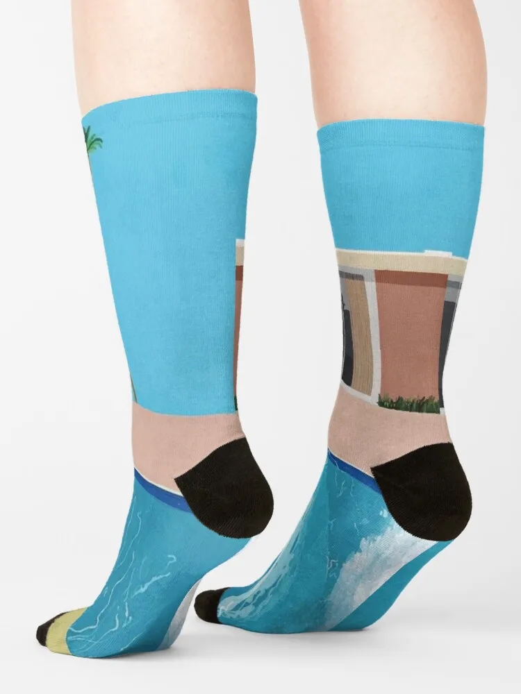 Hockney-calcetines de deporte para hombre, medias más grandes contra salpicaduras