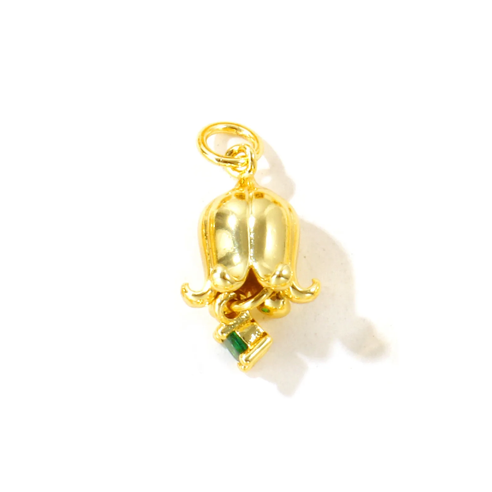 2 Stück Zirkonia-Geburtsmonatsblumen-Anhänger, 18K vergoldetes Messing, für DIY-Halsketten-Schmuckherstellung, Großhandel – Detail 5