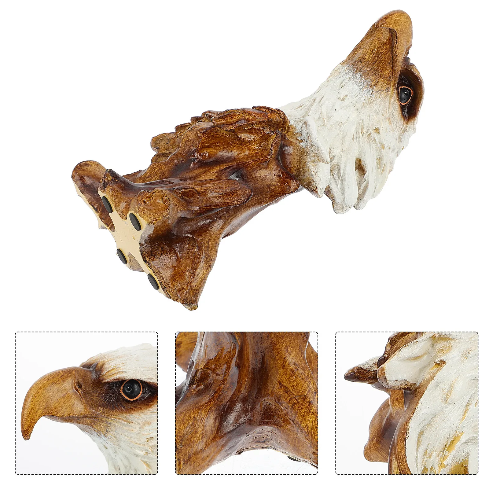 1Pcs Resin Eagle Head Sculpture Realistic Animal Decor for Home Office Desktop Wine Cabinet Decoration High Grade Non Toxic