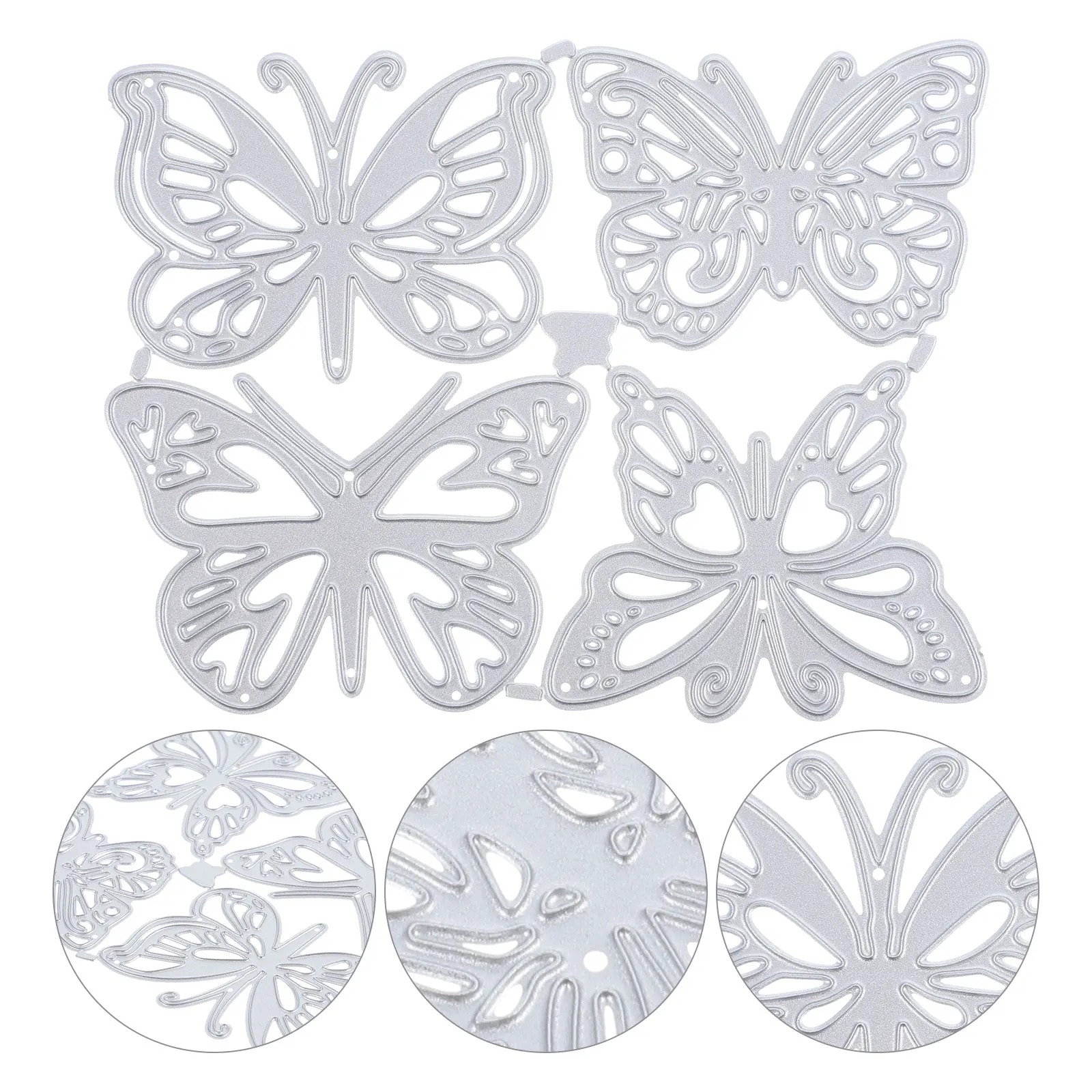 

4pcs Butterflies Metal Cutting Die Diy Crafts Carbon Steel Scrapbooking Embossing Tool Album Decor Party Handmade