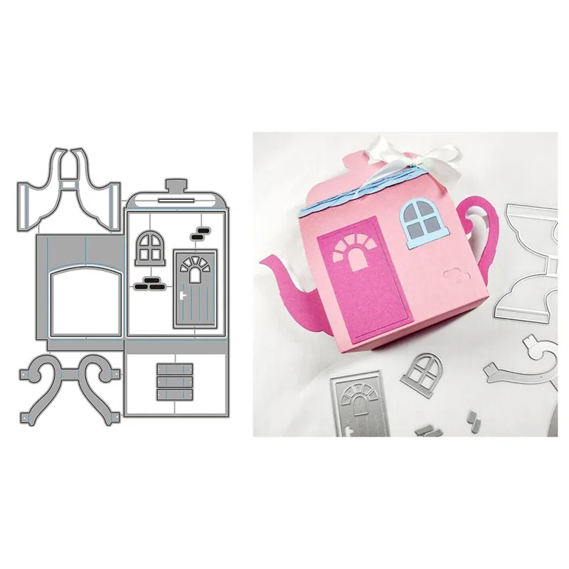 

Wine Kettle Box New Cutting Dies Metal Cut Dies Stencils Scrapbooking Photo Album Decorative Embossing DIY Paper Cards