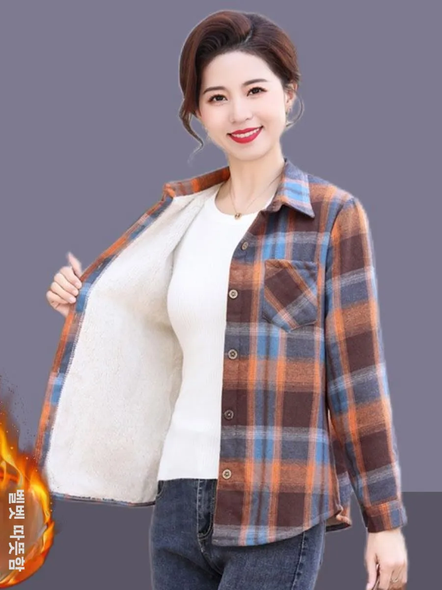thiened-flannel-irt-for-mom-autumn-winter-plaid-design-warmth-inteated-velvet-long-sve-with-ket-handkerchief