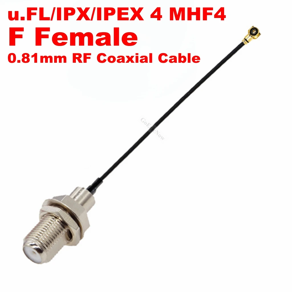 1pcs  F Female to u.FL/IPX/IPEX 4 MHF4 Female Jack Pigtail 0.81mm RF Coaxial Cable 3G Antenna Extension Cord Wire