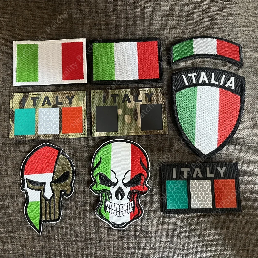 Parche reflectante IR infrarrojo italiano Italia Sicilia Sardinia Sicilia bandera apliques insignia brazalete táctico ITA GIS