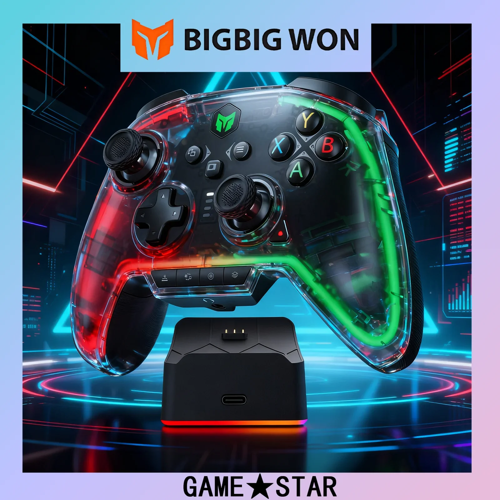 

BIGBIG WON Rainbow 2 Pro&Charging Dock Wireless Controller Motion Control.Hall Trigger,ALPS Joystick,Gaming Controller,Gamepad