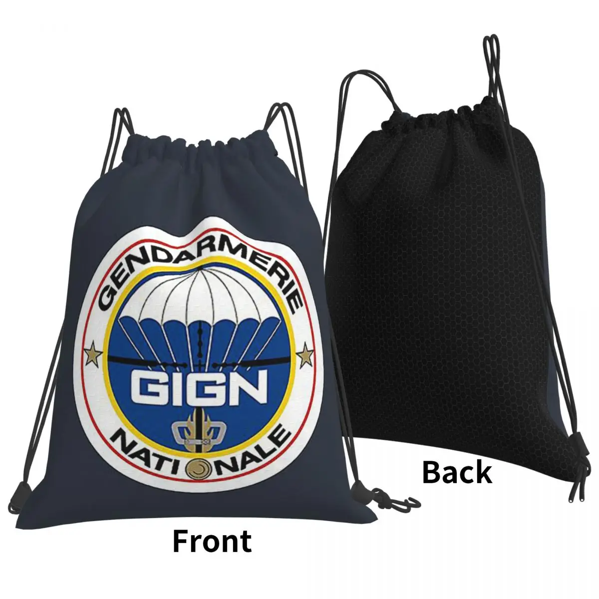 National Gendarmerie Intervention Group - GIGN (France) Backpacks Portable Drawstring Bags Sports Bag Book Bags Man Woman School