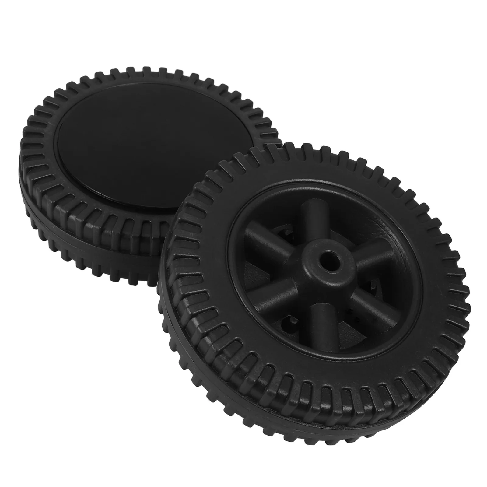 2Pcs Directional Caster Wheels 6 Inch Heavy Duty Plastic Bbq Grill Wheels Replacement Kit for Gas Grill Lawn Mower Cart Heat and