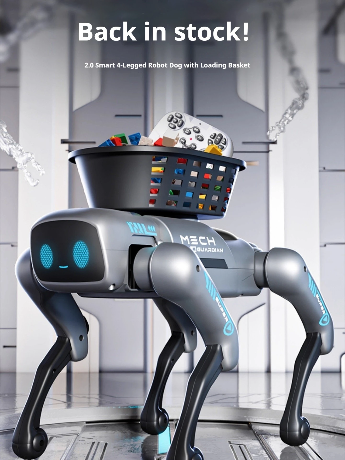 2026 New Ai Intelligent Smart Robot Dog Remote Control Toy Programmable With Loading Basket For Boys Birthday Festival Gift