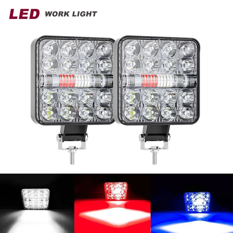 

Square LED Work Light Flashing Mode Headlight For SUV Truck Off Road Night Driving Light Waterproof Combo led Light 12V-24V