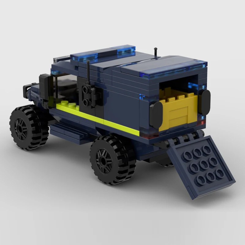 스피드 레이싱 카 모델 MOC 빌딩 블록 경찰 다목적 차량 모듈형 기술 어린이 휴일 선물 조립 장난감