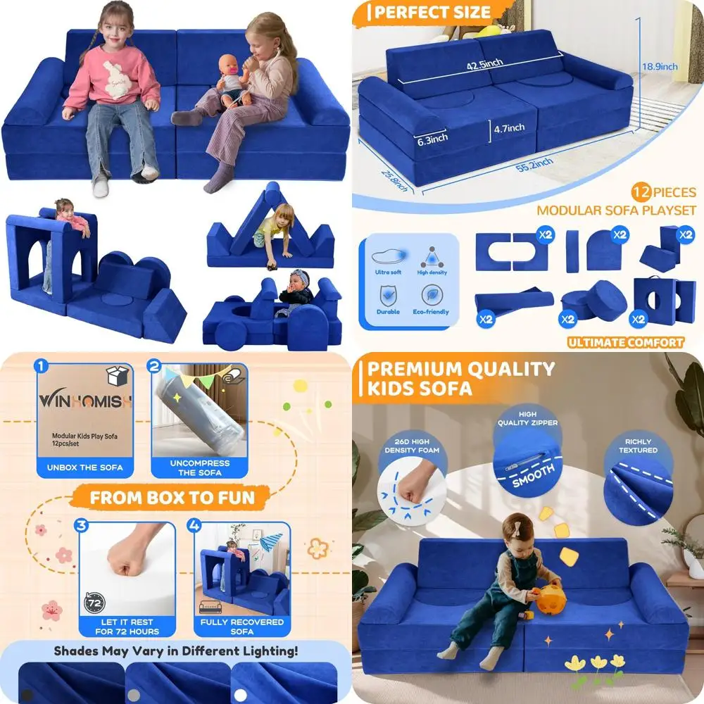 أريكة لعب إسفنجية معيارية للأطفال: ناعمة وآمنة ومريحة للأطفال الصغار الذين تتراوح أعمارهم بين 1-6 سنوات #1