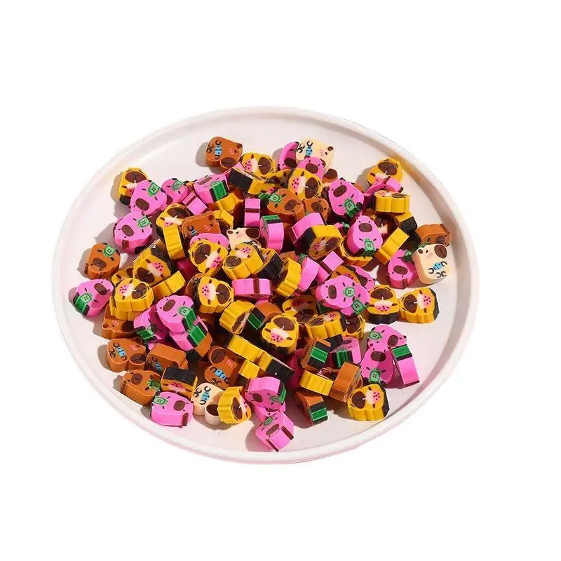 Nouveau 100 pièces créatif mignon Capybara Mini dessin animé gomme Kawaii Animal papeterie école primaire fournitures de bureau enfants prix cadeau