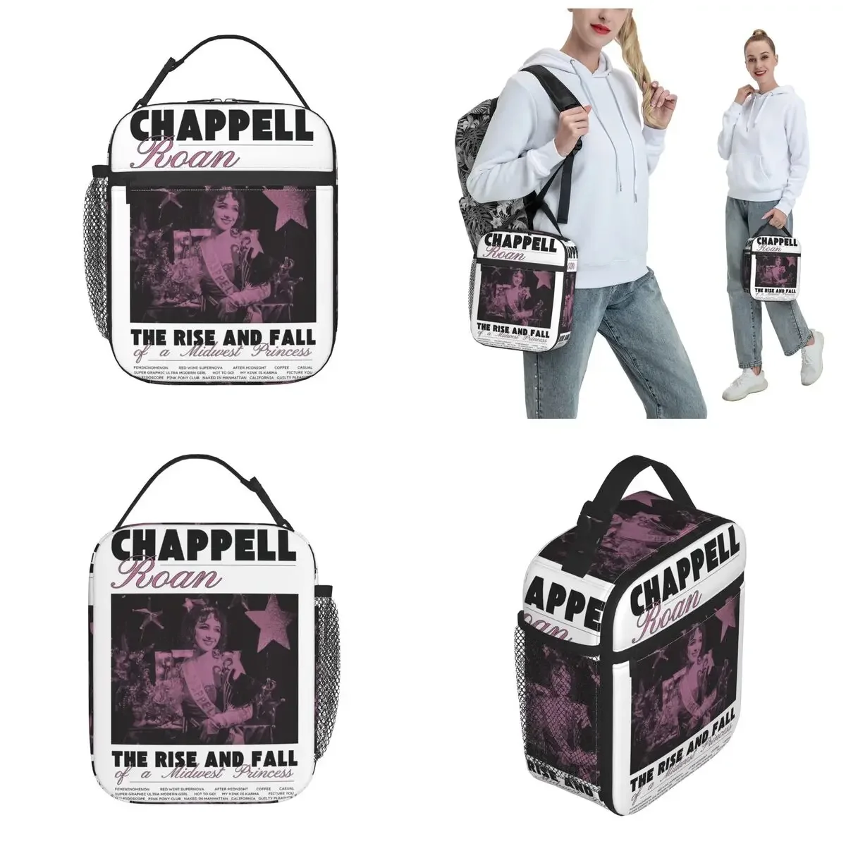 Chappell Roan Singer Merch Insulated Lunch Bag For Office Pink  Club Food Box Reusable Cooler Thermal Bento Box