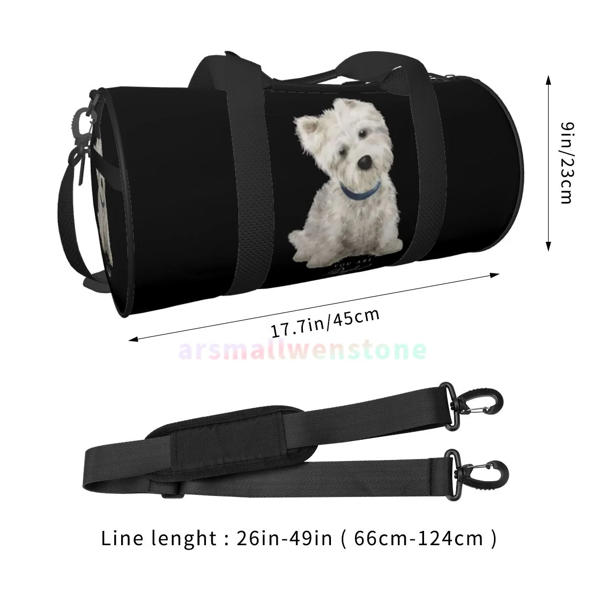 White Terrier-bolsa de viaje para perro, bolsa de Yoga para entrenamiento, mochila duradera, bolsos redondos para Fitness al aire libre