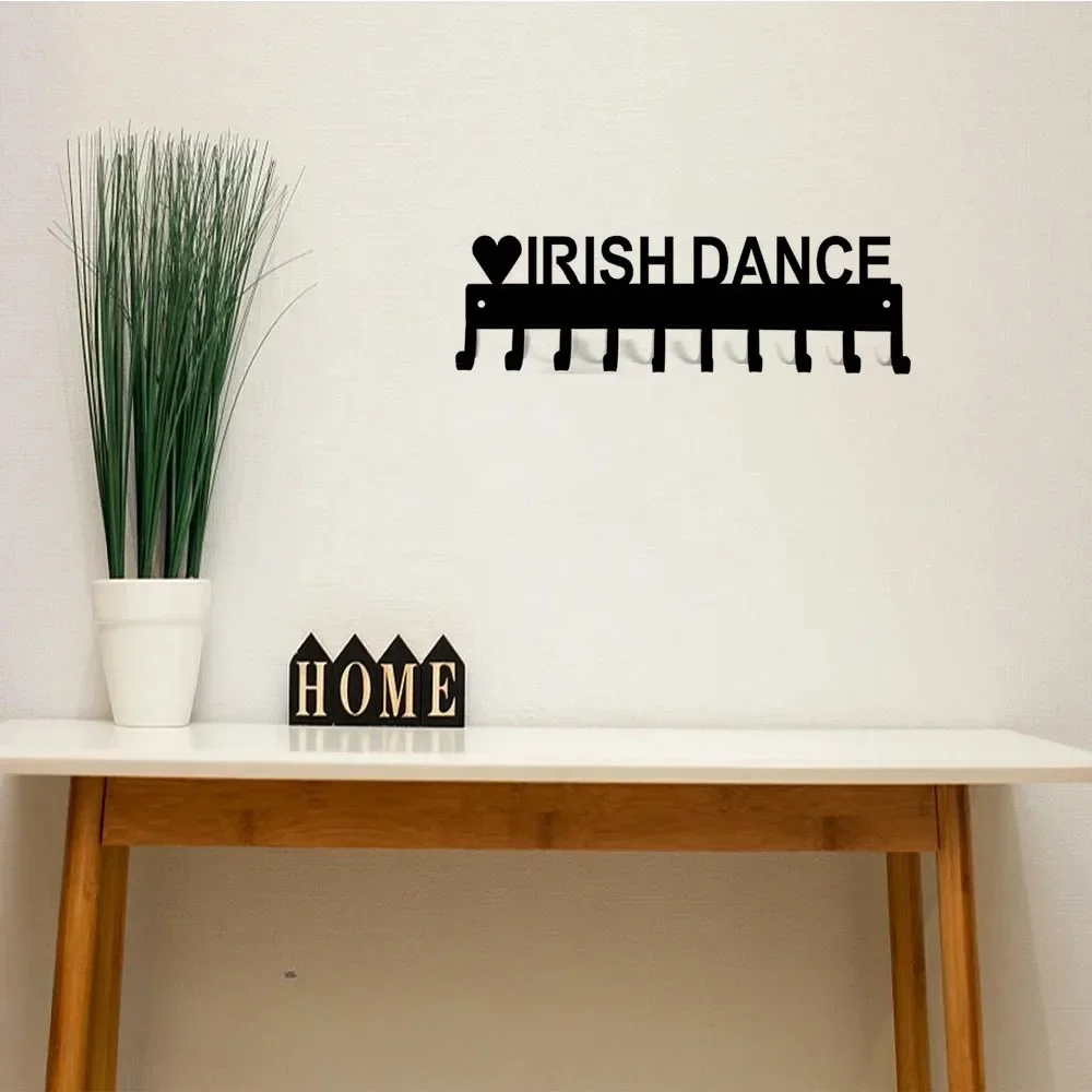 CIFBUY Metal Medal Hanger Wall Hook 10 Hooks Irish Dance Display Rustic Black Home Living Room Organizer Decor Ornament - view 4