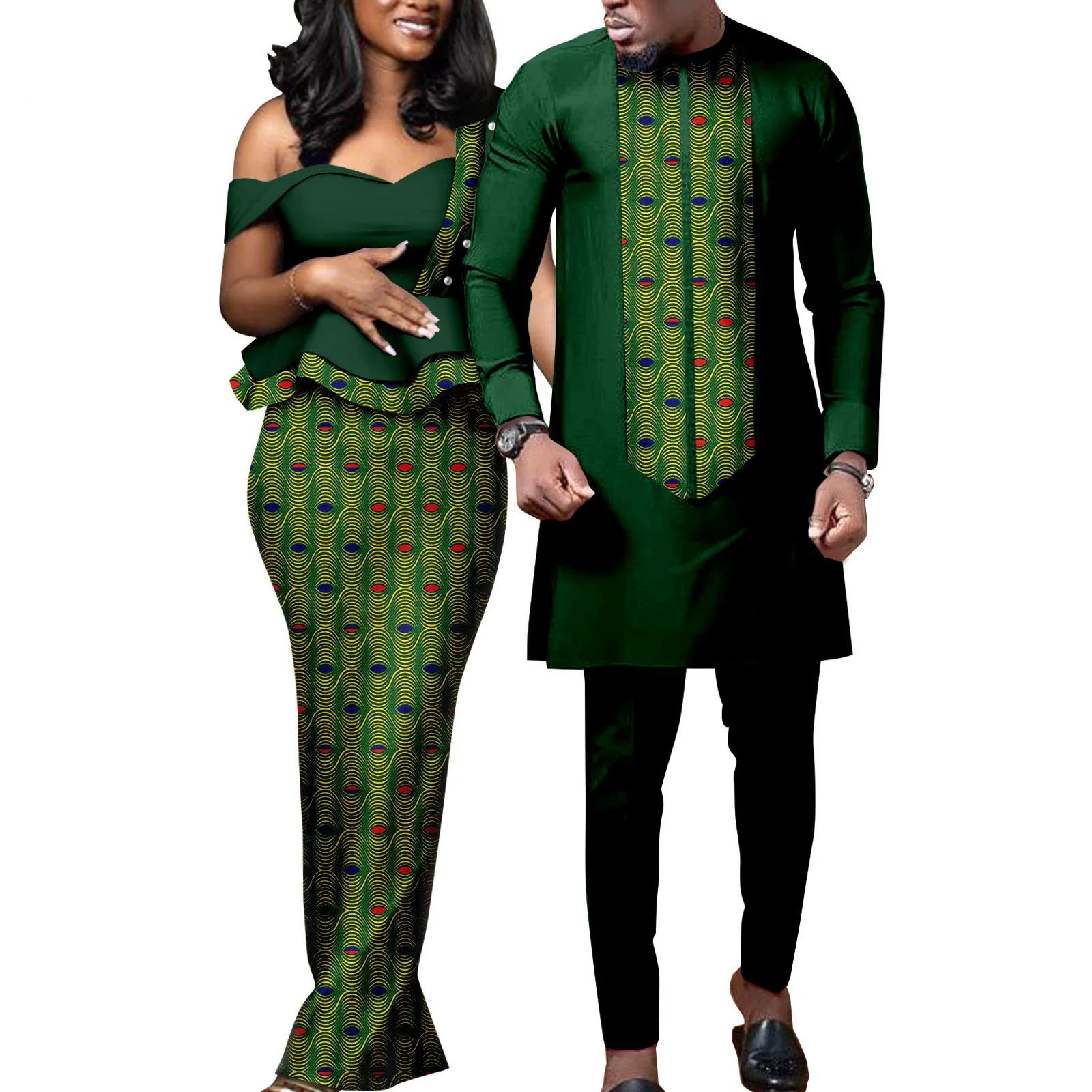 Hot New Dashiki African Print Dresses for Women Matching Couple Clothes Wedding Party Men Outfits Kaftan Shirt and Pant Sets