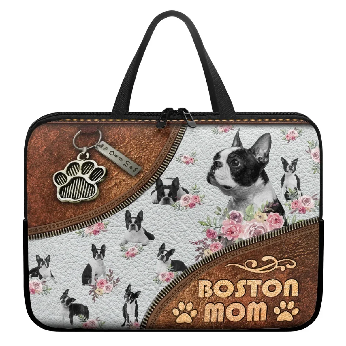 

Personalized Dog Gift for Women Handbags Dog Lovers DIY Pet Name Travel Portable Pug German Shepherd Printed Computer Laptop Bag