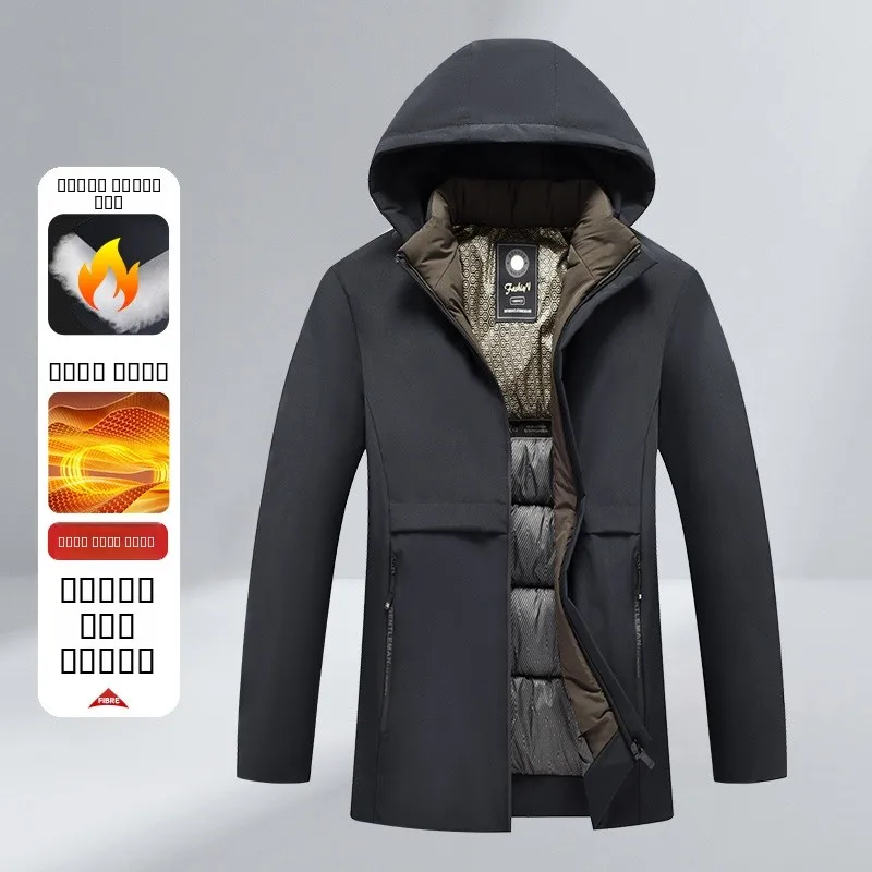 

Мужское зимнее хлопковое пальто Jaet Thiened aphene, повседневное теплое ветрозащитное съемное пальто Busin Gentleman Sle из полиэфирного волокна