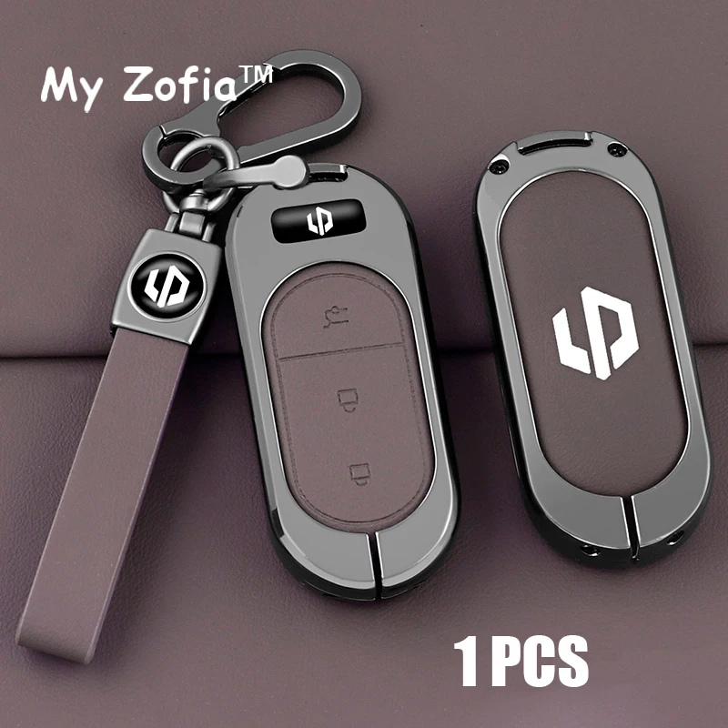 Funda de cuero de aleación de Zinc para llave de coche, para Leapmotor S01 C11 C10 C16 C01, funda para mando a distancia, llavero, soporte de anillo, accesorios Fob