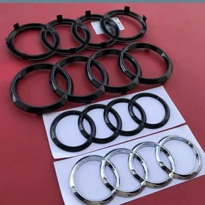 Autohaube vorne Motorhaube Grill Emblem, 4 Ringlogo, ABS Silber, Schwarz, Heckabzeichen, Audi A3, A4, A5, A6, A7, Q2, Q5, TT, Q8 8 Hauptverkauf A4 500 Blätter - №3
