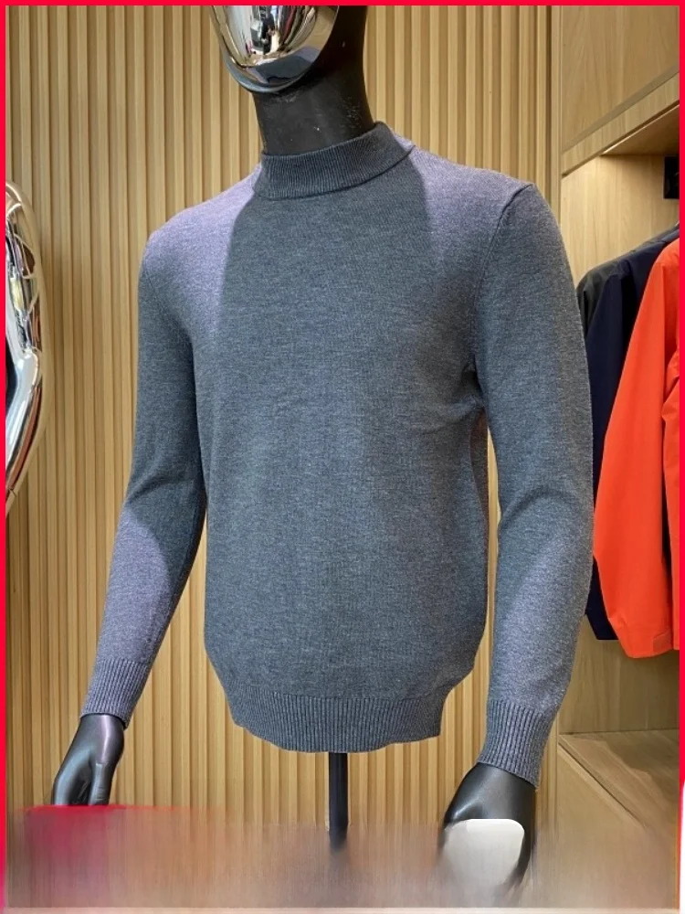 

Classic Series Men's Knitted Wool Sweater f High Collar Winter New Arrival Casual Sle Polyester Fiber Soft And Warm