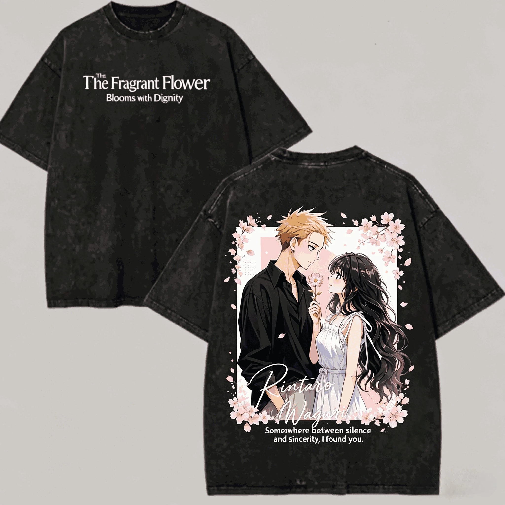 The Fragrant Flower Blooms Washed T-shirt 2026 New Model Personality Men's Clothes Women Shirt Summer Vintage Couples Tee Tops