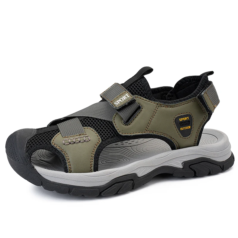 Hoge Kwaliteit Heren Mesh Outdoor Sandalen Waterdichte Schoenen Voor Mannen Klassieke Strand Sandalen Hot Man Naaien Ademende Antislip Schoenen