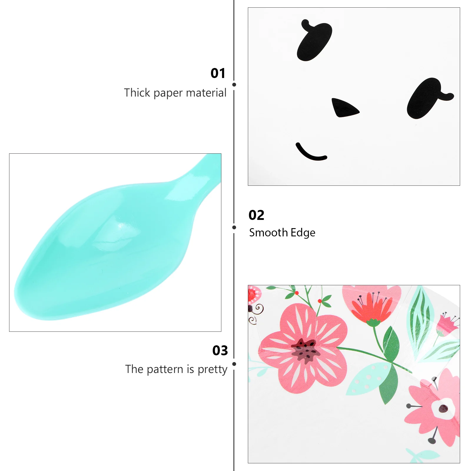 Vajilla de papel desechable para 8 personas, vajilla con patrón de conejo, Material grueso ecológico, reunión de fiesta, Picnic, barbacoa, Festival