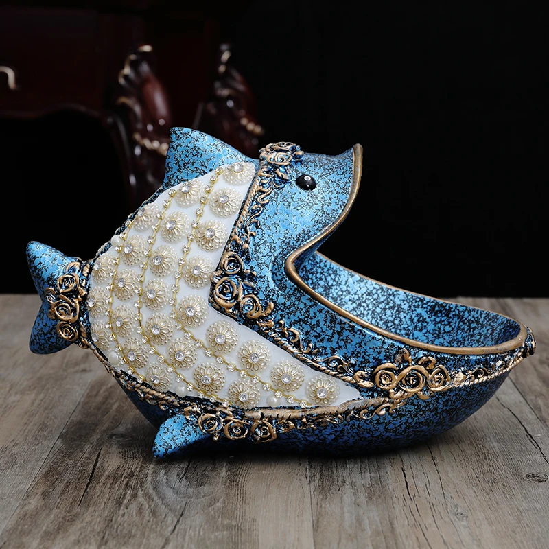 

Simple Resin Fish Storage Box Ornaments Home room Table Cute Figurines Crafts Office Desktop Accessories Decoration