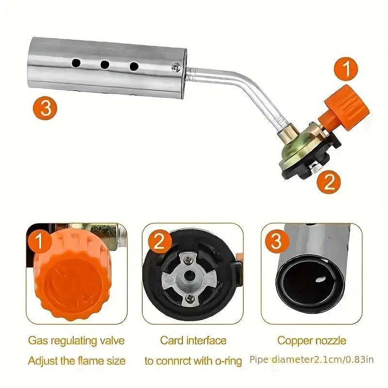 Outdoor Multi-Function Flame Spray, Barrel Nozzle Flame Spray Gun, Portable Spray Gun For Camping Kitchen Cooking