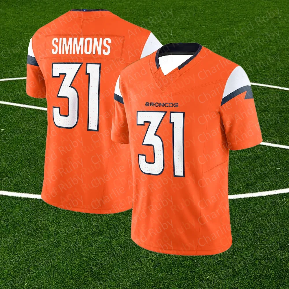 2024 Jersey No.11/31/33 Josh Reynolds Justin Simmons Javonte Williams Denver Broncos Jersey Trend Fashion Retro Art Clothing Top